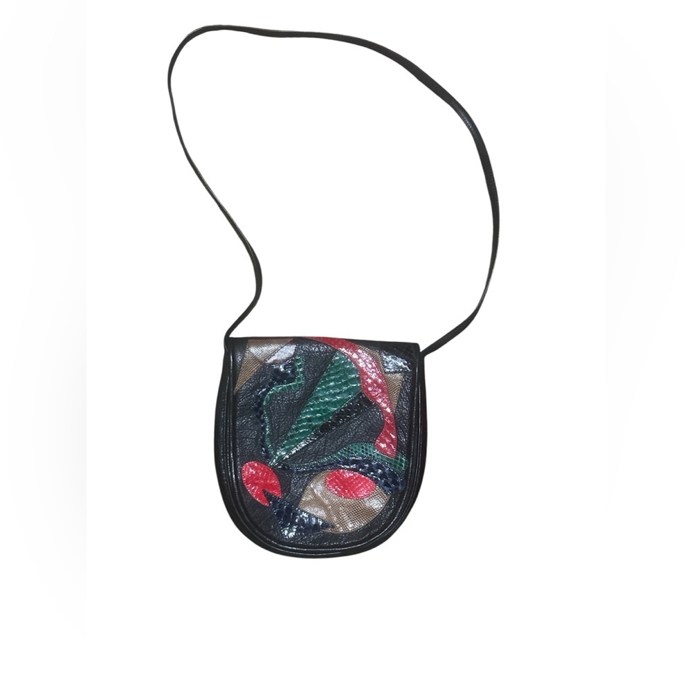 Carlos Falchi Artistic Multicolor Crossbody Bag